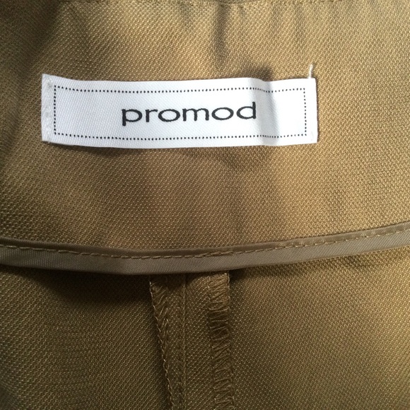 Promod UK Dress Pants Trousers Beige Linen Blend Camel Flowy Ankle 32 Waist - Picture 2 of 14